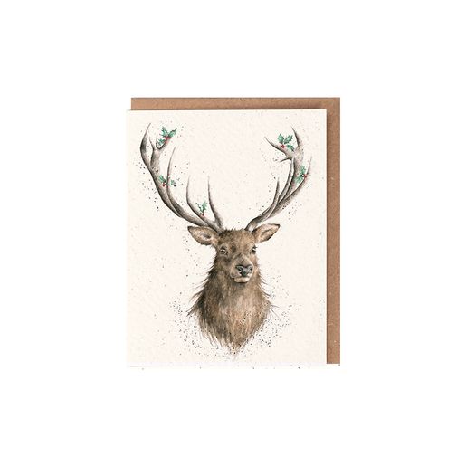 Dárková kartička Wrendale Designs "Christmas Stag" - Jelen