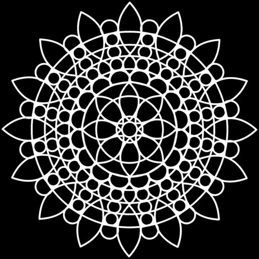 Šablona 6"x6" (15,2 x 15,2 cm), Sunflower Mandala