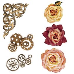 Průhledné samolepky Studio Light "Grunge" - Ozubené růže