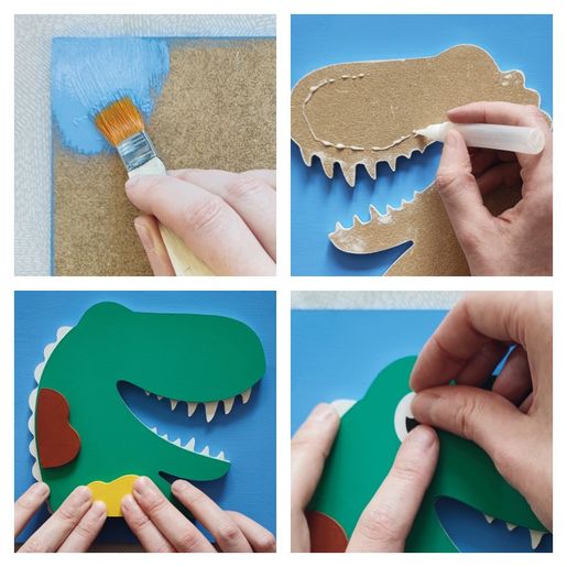 Dřevěný obrázek k dotvoření Aladine - Dinosaurus