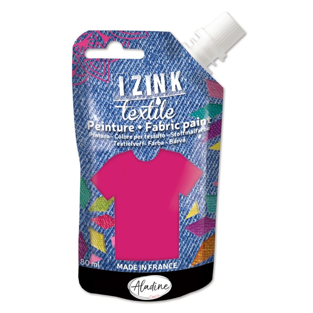 Levně Aladine Barva na textil Aladine Izink Textile, 80 ml - VYBERTE ODSTÍN - Barva na textil Aladine Izink Textile, 80 ml - fuchsia, tm. růžová