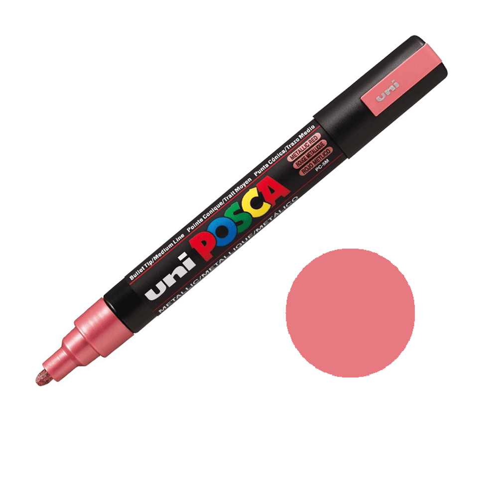 Levně Posca Akrylový fix Posca PC-5M - VYBERTE ODSTÍN - Akrylový fix Posca PC-5M - metalický červený