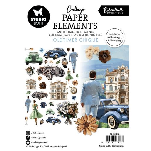 Papírové výseky Studio Light "Oldtimer Chique", 34 ks - Luxusní vintage