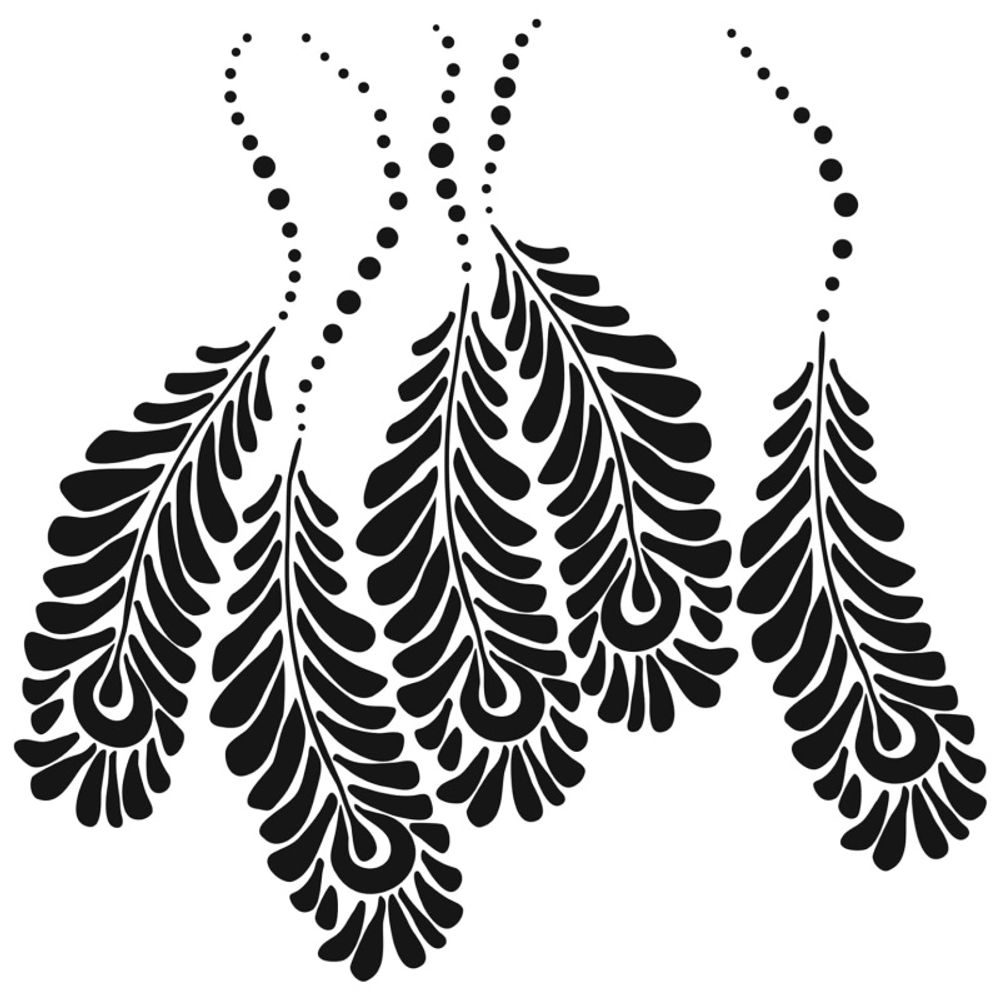 The Crafter´s Workshop Šablona TCW - Peacock Feathers - VYBERTE VELIKOST - Šablona TCW 6"x6" (15,2x15,2 cm) - Peacock Feathers