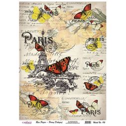 Rýžový papír Cadence - Motýlci v Paříži - VYBERTE VELIKOST