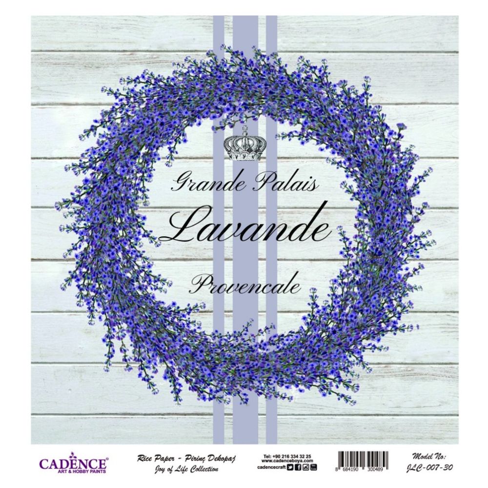 Cadence Rýžový papír Cadence, 30x30 cm - Levandulový věnec