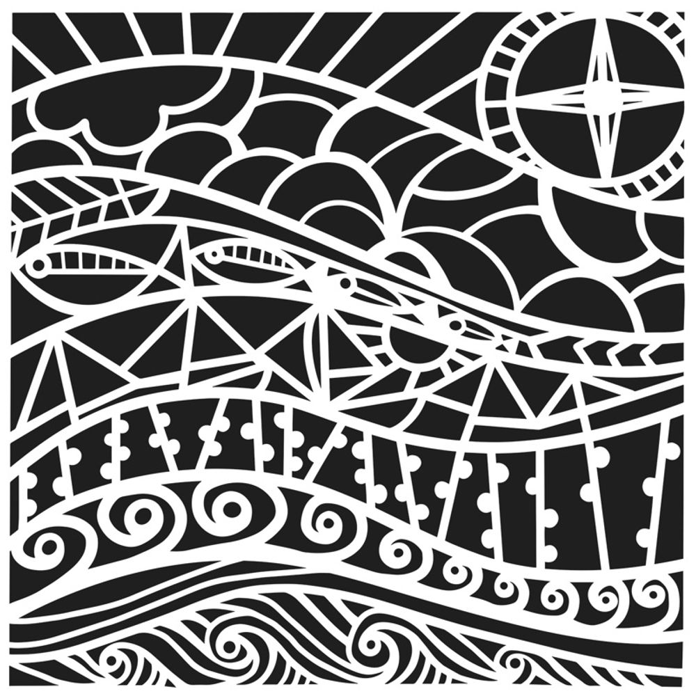 The Crafter´s Workshop Šablona TCW - Nautical Vision - VYBERTE VELIKOST - Šablona TCW 12"x12" (30,5x30,5 cm) - Nautical Vision