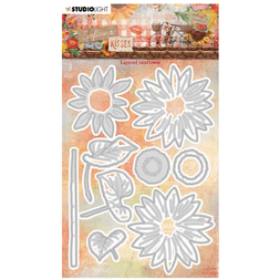 Vyřezávací šablony Studio Light "Sunflower Kisses", 9 ks - Vrstvená slunečnice
