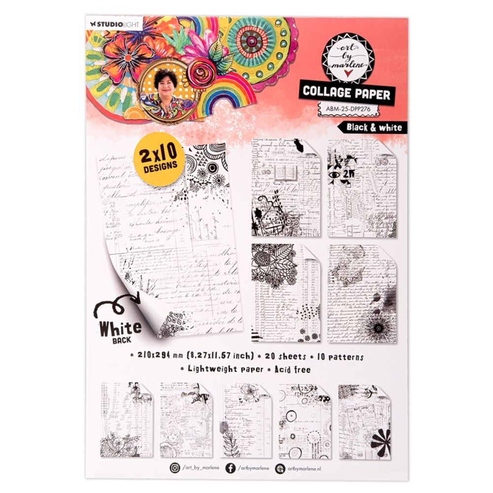 Studio Light Blok podkladových papírů Studio Light "25", A4, 20 l. - Černobílé listiny