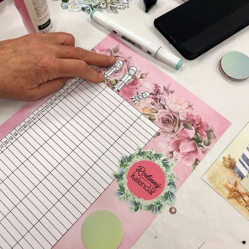 Diářová razítka Aladine Stampo Bullet Journal, 67 ks - Rodinný kalendář