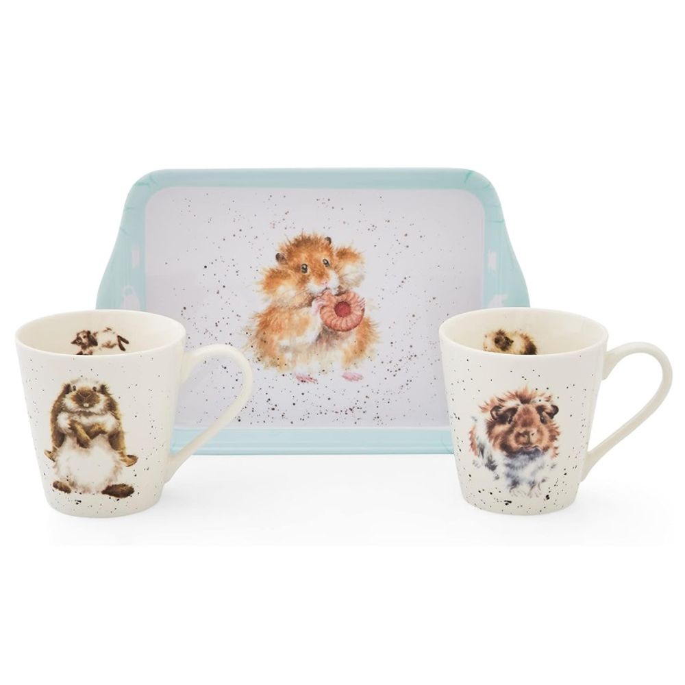 Pimpernel Sada podnosu a hrnků Wrendale Designs - Křeček, morče, králík