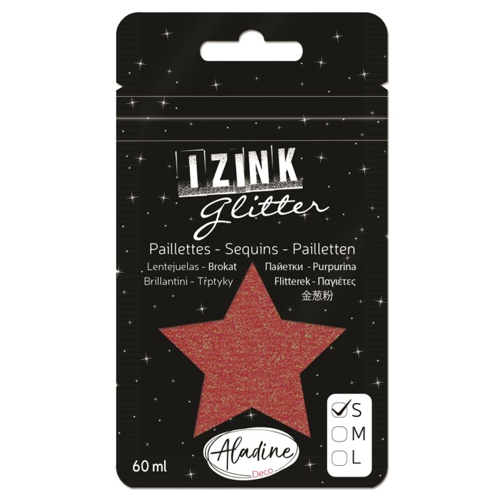 Izink Glitter, třpytky tmavě červená, 60 ml - velikost S Aladine