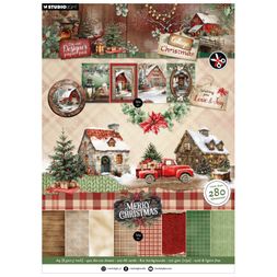 Kreativní blok s výseky Studio Light "Cottage Christmas", A4, 28 l. - Vánoce na chatě