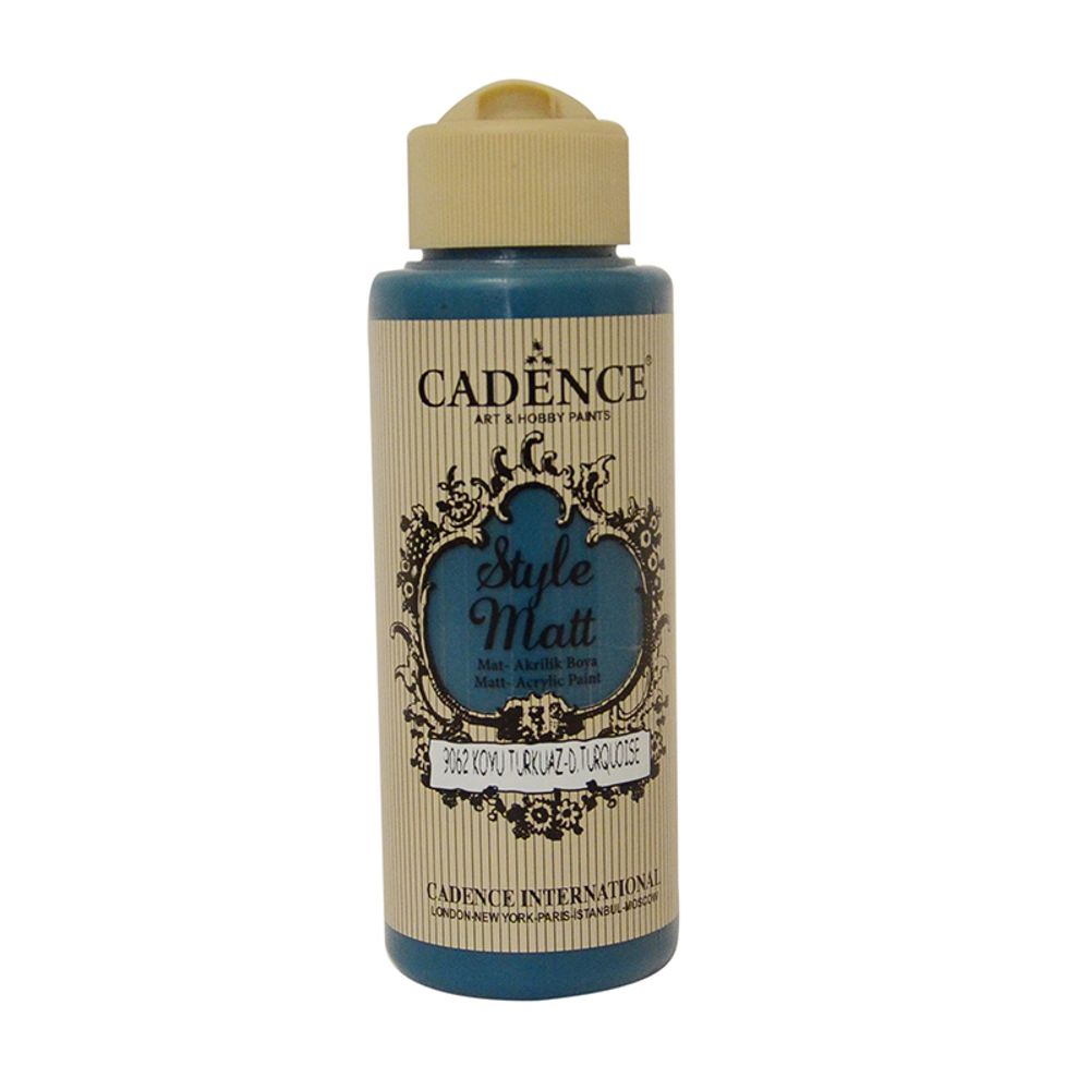Matná akrylová barva Cadence Style Matt 120ml - dark turqoise tmavá tyrkysová Aladine