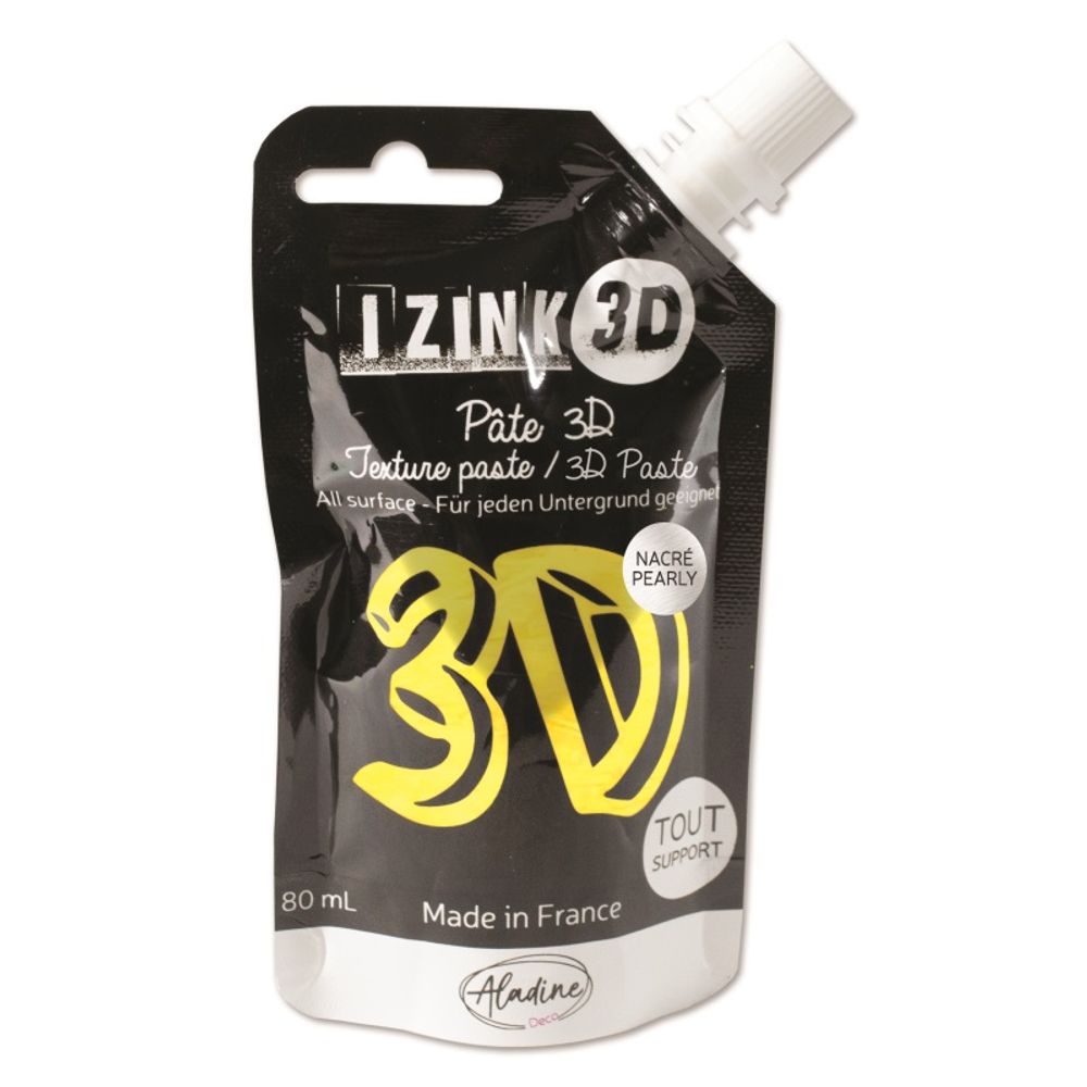 Levně Aladine Reliéfní pasta Aladine Izink 3D, 80 ml - VYBERTE ODSTÍN - Reliéfní pasta Aladine Izink 3D, 80 ml - citronela, perleťová žlutá