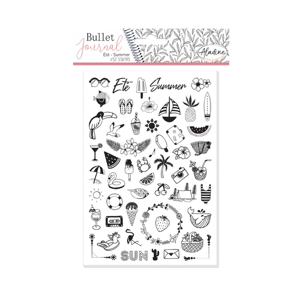 Aladine Stampo Bullet Clear ORGANISATION MOIS - Tampons Pour Bullet Journal Et Loisirs Créatifs
