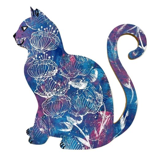 Dřevěný výřez k dekoraci Gomille, 23x24 cm - Kočka, velká