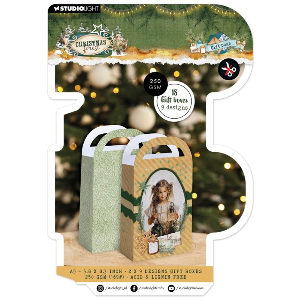 Studio Light DIY Dárkové taštičky Studio Light "Christmas Forest", A5, 18 l. - Vánoční lesík