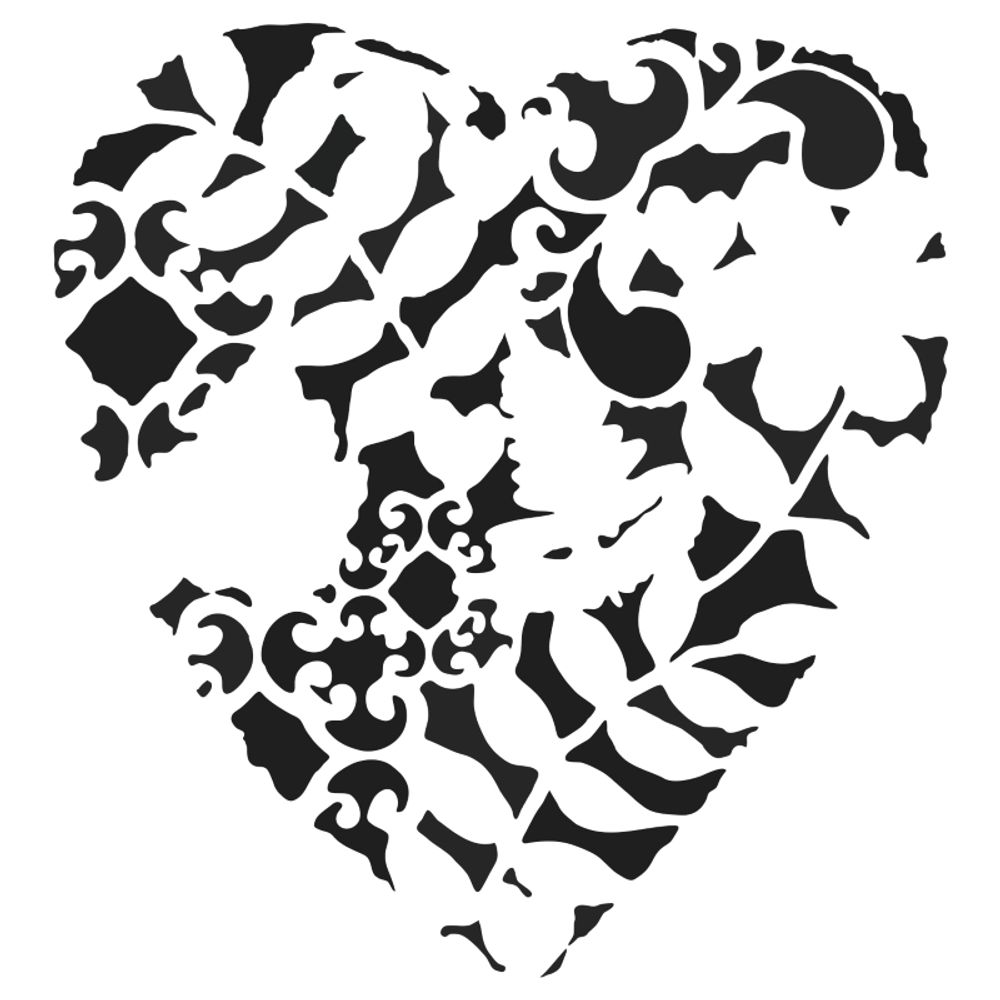 Levně The Crafter´s Workshop Šablona TCW - Heart Fern - VYBERTE VELIKOST - Šablona TCW 12"x12" (30,5x30,5 cm) - Heart Fern