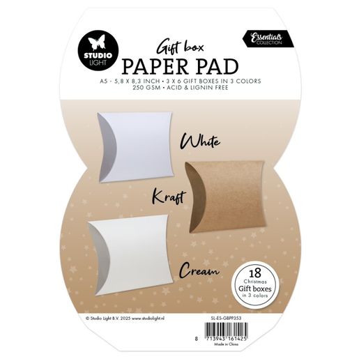 DIY Dárkové krabičky Studio Light, A5, 18 l. - bílé, krémové, kraft