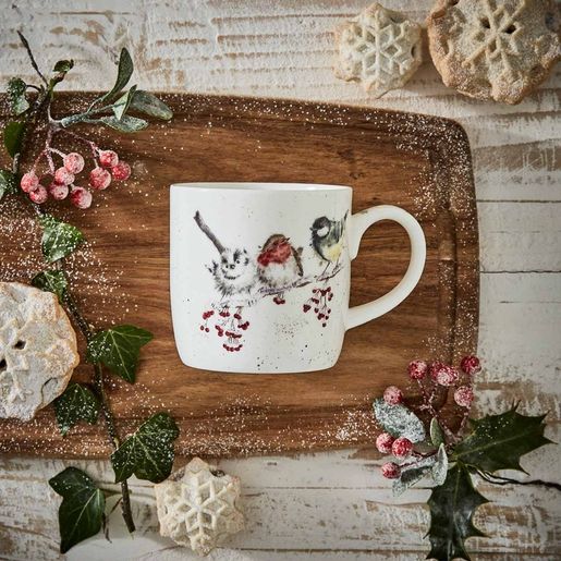 Vánoční porcelánový hrnek Wrendale Designs "One Snowy Day", 0,31 l - Ptáčci