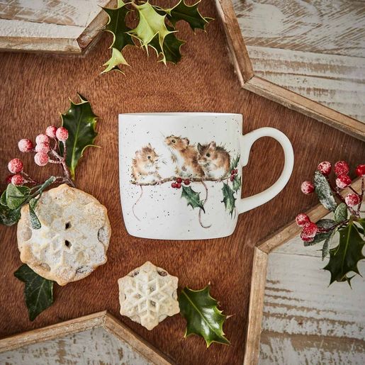 Vánoční porcelánový hrnek Wrendale Designs "Winter Mice", 0,31 l - Myšky