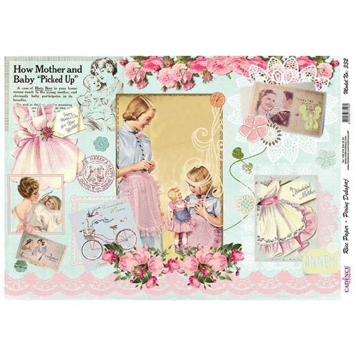 Rýžový papír Cadence - Retro tisk - VYBERTE VELIKOST