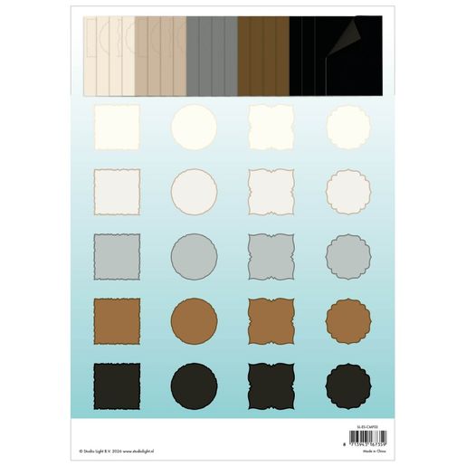 Blok s papírovými výseky Studio Light, A4, 20 l. - Štítky na přání 6"x6"