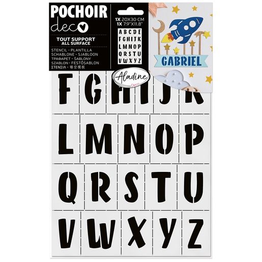 Šablona Aladine, 20x30 cm - Abeceda 2