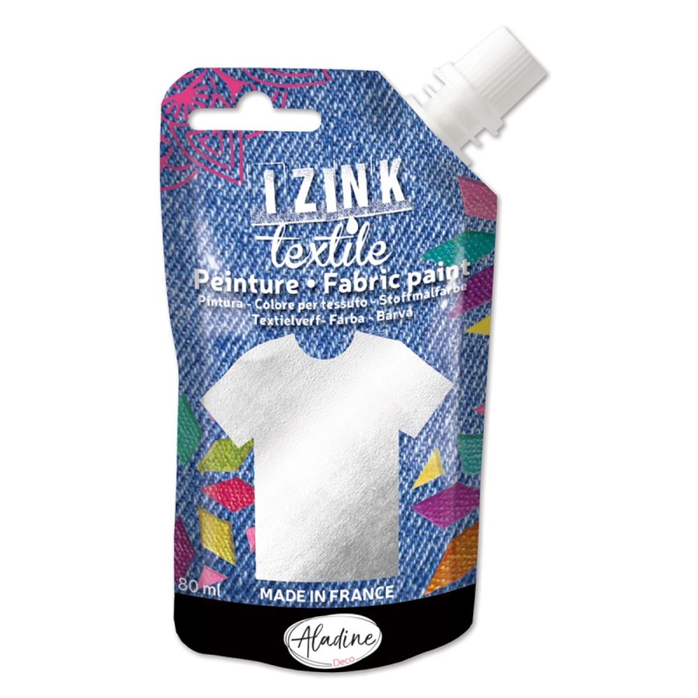 Levně Aladine Barva na textil Aladine Izink Textile, 80 ml - VYBERTE ODSTÍN - Barva na textil Aladine Izink Textile, 80 ml - argent, stříbrná