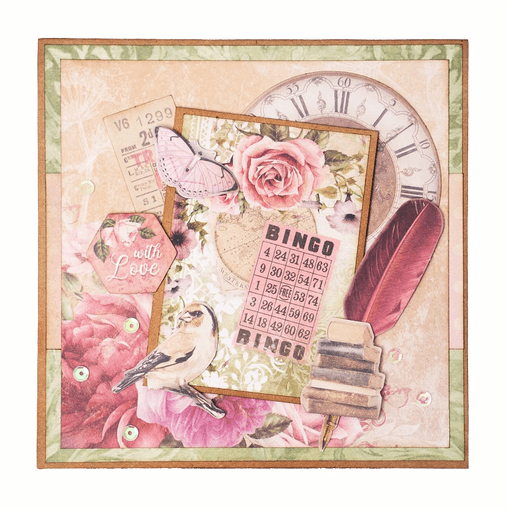 DIY Blok s výseky Studio Light "Vintage Roses", A4, 32 l. - Vintage růže