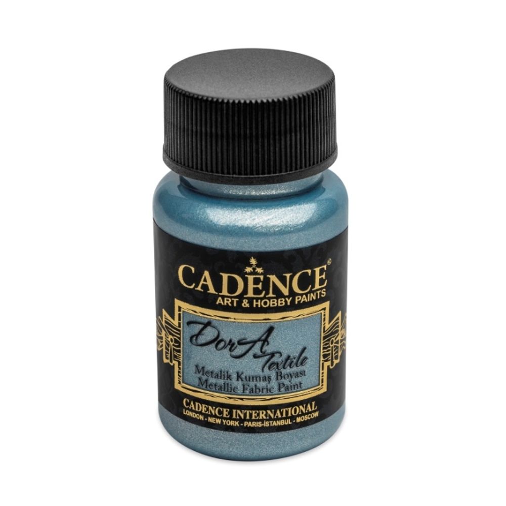 Levně Cadence Metalická barva na textil Cadence Dora Textile, 50 ml - VYBERTE ODSTÍN - Metalická barva na textil Cadence Dora Textile, 50 ml - aqua, sv. modrá