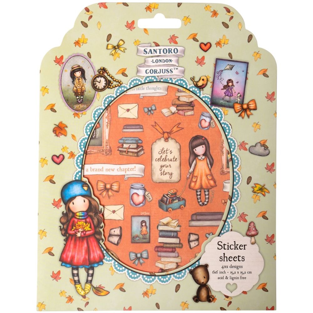 Samolepky Gorjuss, 8 archů - Podzim Aladine