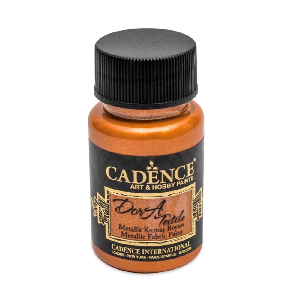 Levně Cadence Metalická barva na textil Cadence Dora Textile, 50 ml - VYBERTE ODSTÍN - Metalická barva na textil Cadence Dora Textile, 50 ml - orange, oranžová