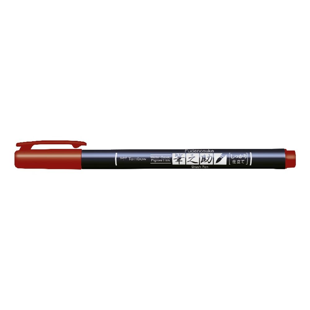 Tombow Štětcový fix Tombow Fudenosuke, tvrdý hrot - VYBERTE ODSTÍN - Štětcový fix Tombow Fudenosuke, tvrdý hrot - červený