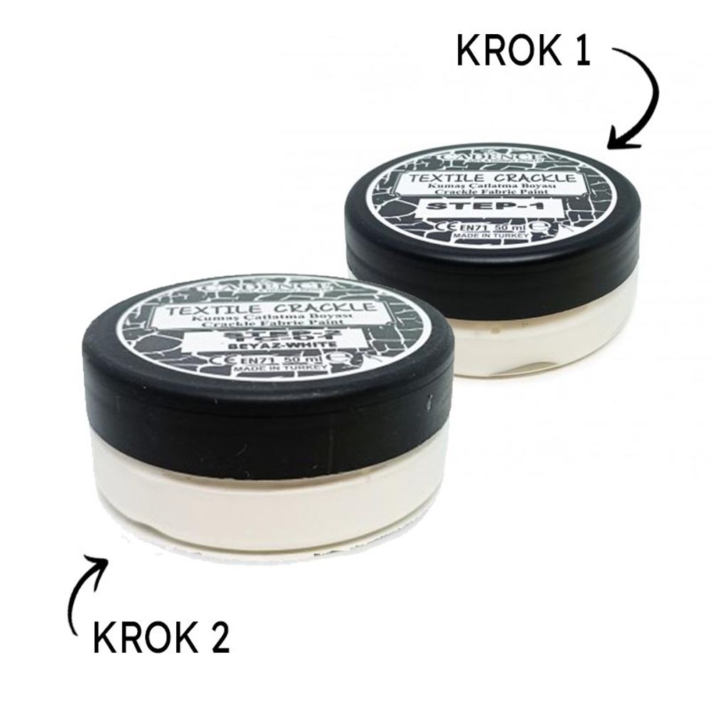 Levně Cadence Krakelovací pasta na textil Cadence Textile Crackle, 50 + 50 ml - VYBERTE ODSTÍN - Textilní barva na krakelování Cadence - bílá