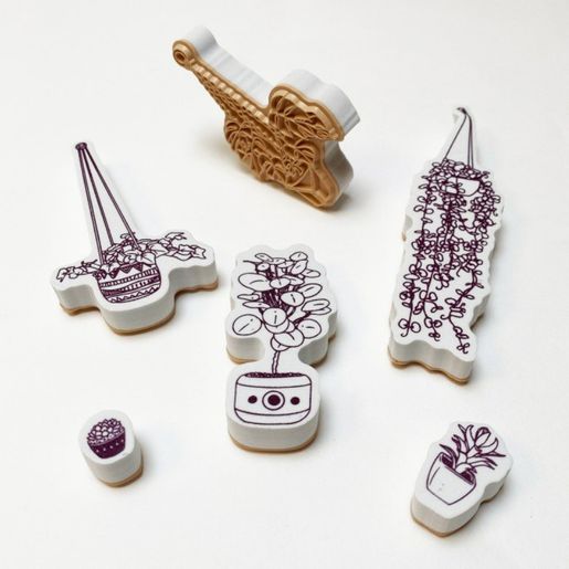 Razítka Aladine Creative Stamp, 21 ks - Pokojové rostliny