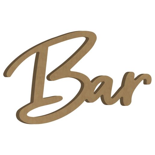 Dřevěný výřez k dekoraci Gomille, 38,4x24,7 cm - Nápis Bar