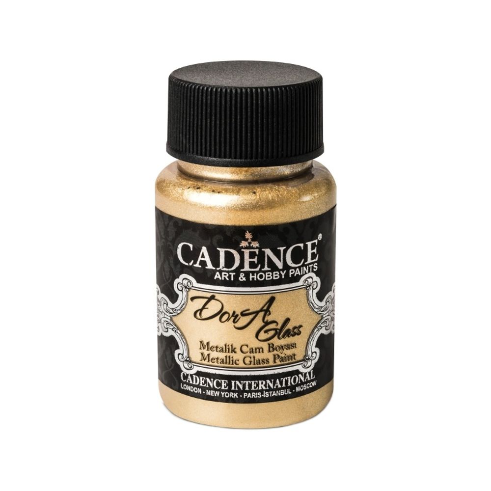 Metalická barva na sklo Dora Glass bílé zlato white gold 50 ml Aladine