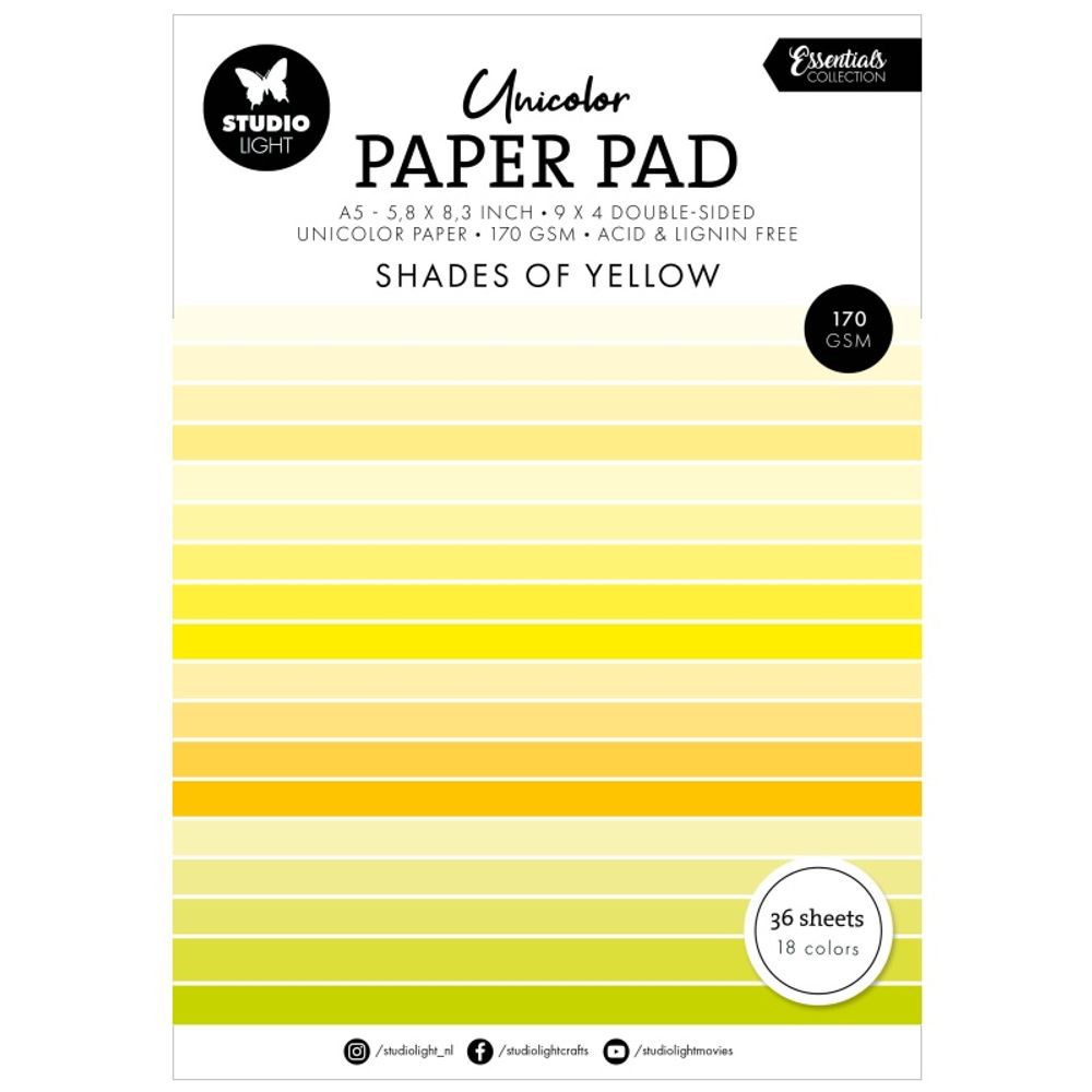 Studio Light Blok barevných papírů Studio Light, A5, 36 l. - Žlutý podzim