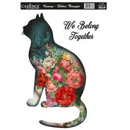 Transferový obrázek na textil Cadence, 25x35 cm - Květinová kočka