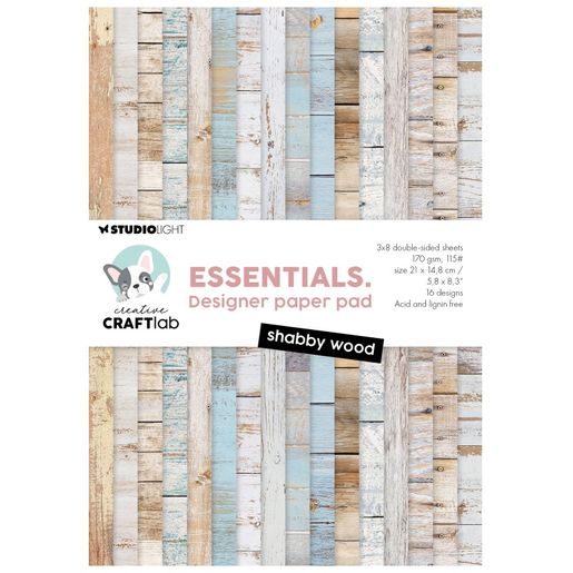 Blok podkladových papírů Studio Light A5, 24 l. - Staré dřevo