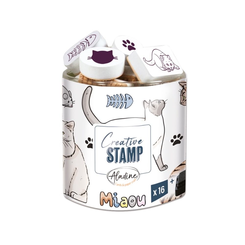 Levně Aladine Razítka Aladine Creative Stamp, 16 ks - Kočky