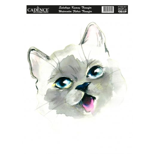 Nažehlovací nálepka,25x35 cm, akvarelová - kočka