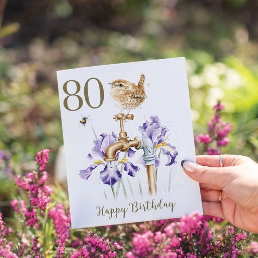 Narozeninové přání Wrendale Designs "80 The Gardener’s Song" - Střízlík