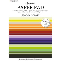 Blok barevných papírů Studio Light, A5, 36 l. - halloweenské barvy