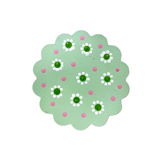 Dřevěný výřez k dekoraci Gomille, 11x11 cm - Podtácek květinový