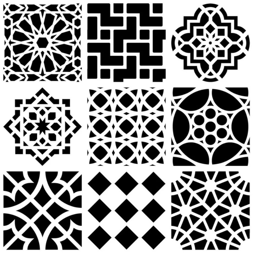 Levně The Crafter´s Workshop Šablona TCW - Moroccan Tiles - VYBERTE VELIKOST - Šablona TCW 12"x12" (30,5x30,5 cm) - Moroccan Tiles