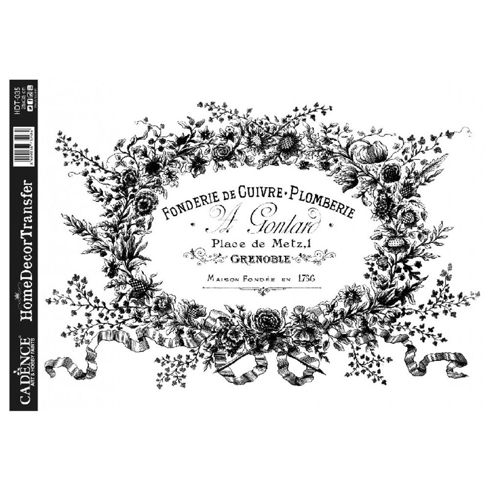 Transferový obrázek Cadence, 25x35 cm, HomeDeco - slévárna mědi Aladine