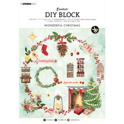 DIY Blok s výseky Studio Light "Wonderful Christmas", A4, 32 l. - Útulné Vánoce